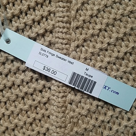 NWT she + sky medium fringe sweater vest - Picture 5 of 7